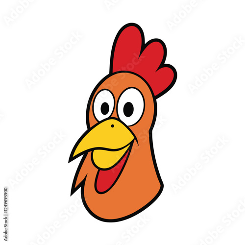 Chicken head vector funny art illustration