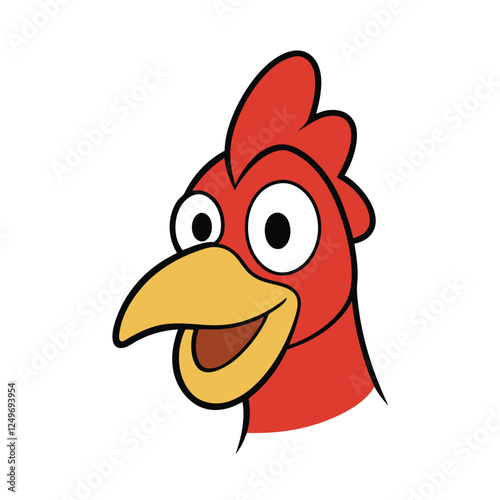Chicken head vector funny art illustration