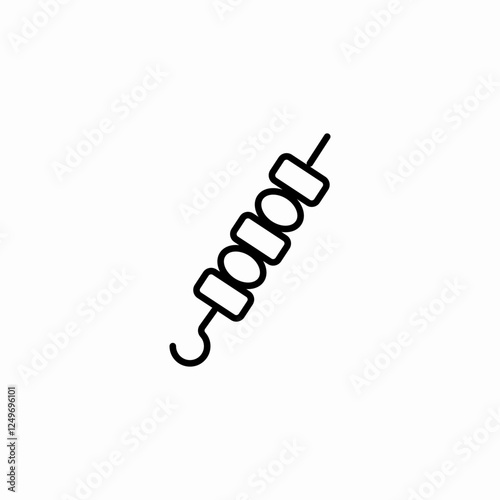 barbecue skewer icon sign vector
