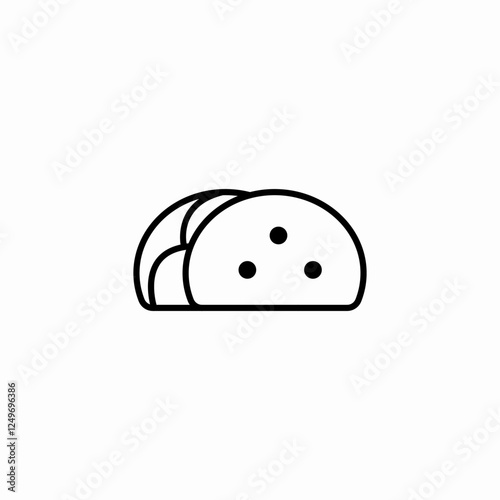 crispy taco icon sign vector