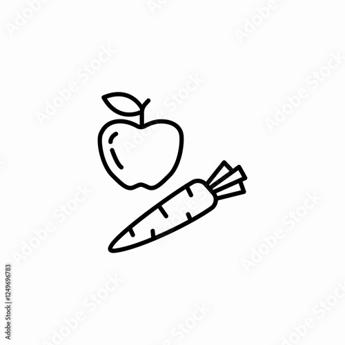 healthy fruit snack icon sign vector