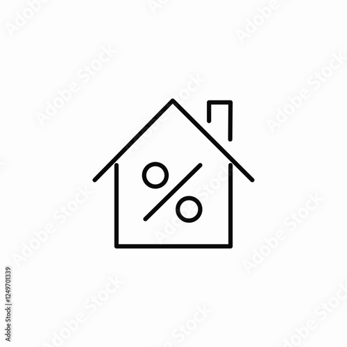 housing percentage icon sign vector