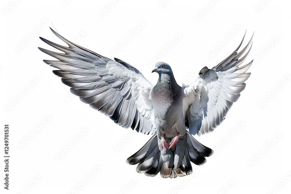 Bird with Outstretched Wings Image Isolated on Solid Background Bird with Outstretched Wings Image Isolated on Solid Background