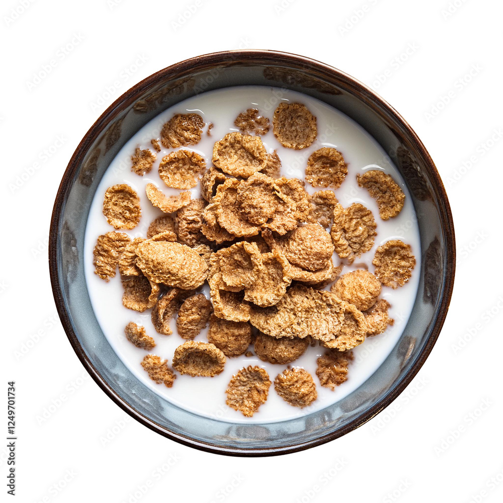 bowl of bran flakes with milk