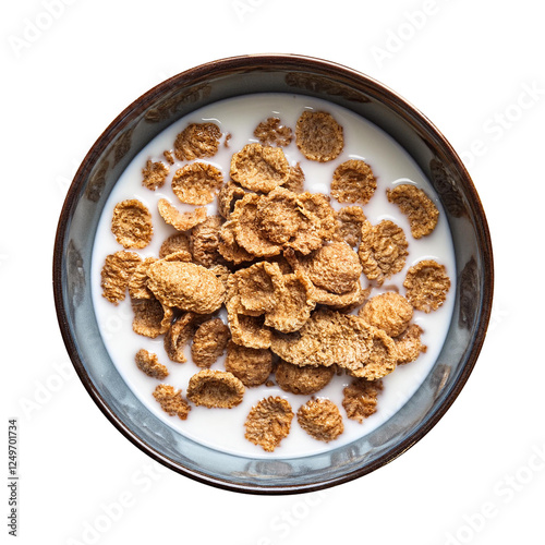 Obraz na płótnie bowl of bran flakes with milk w salonie