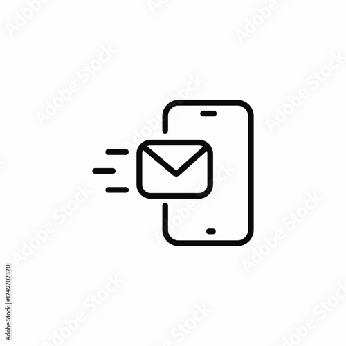 mobile phone email received icon sign vector