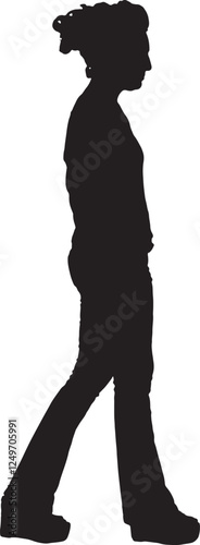 vector, silhouette of a woman walking 