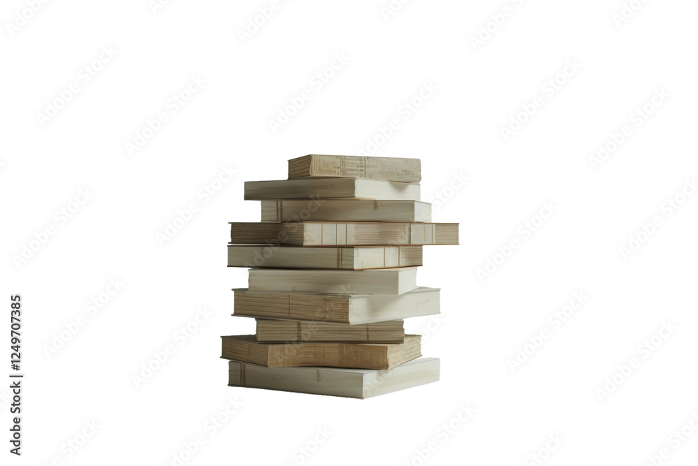 Colorful Stack of Books Arranged in a Vertical, Tidy Pile Colorful Stack of Books Arranged in a Vertical, Tidy Pile
