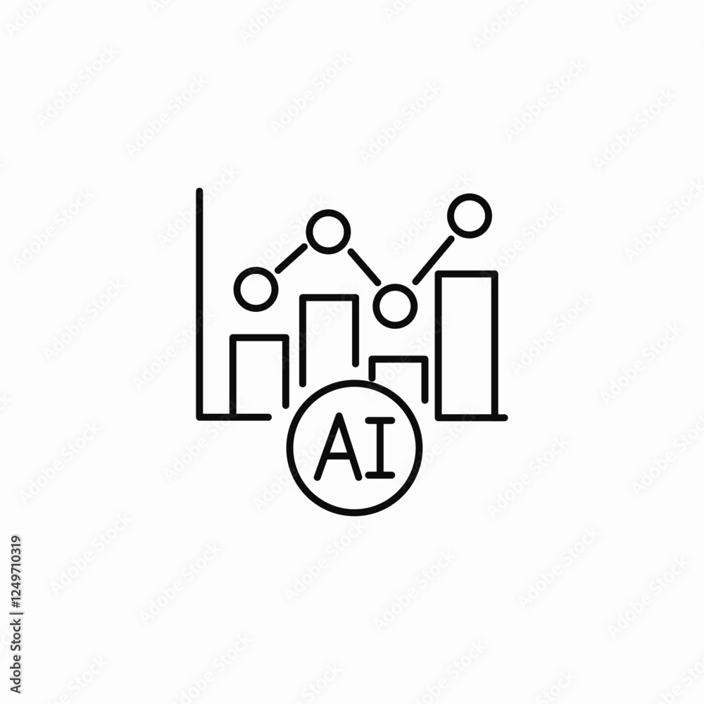 ai data analytics icon sign vector ai data analytics icon sign vector