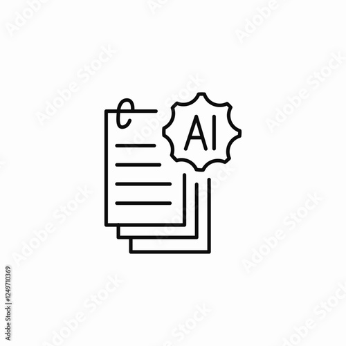 ai document attachments icon sign vector