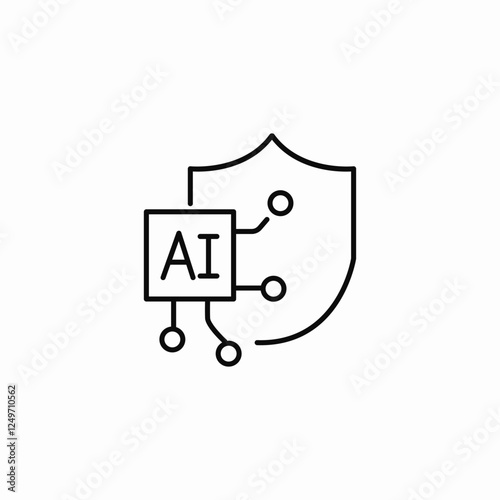 ai security system icon sign vector
