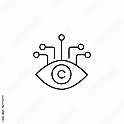 bionic eye system icon sign vector