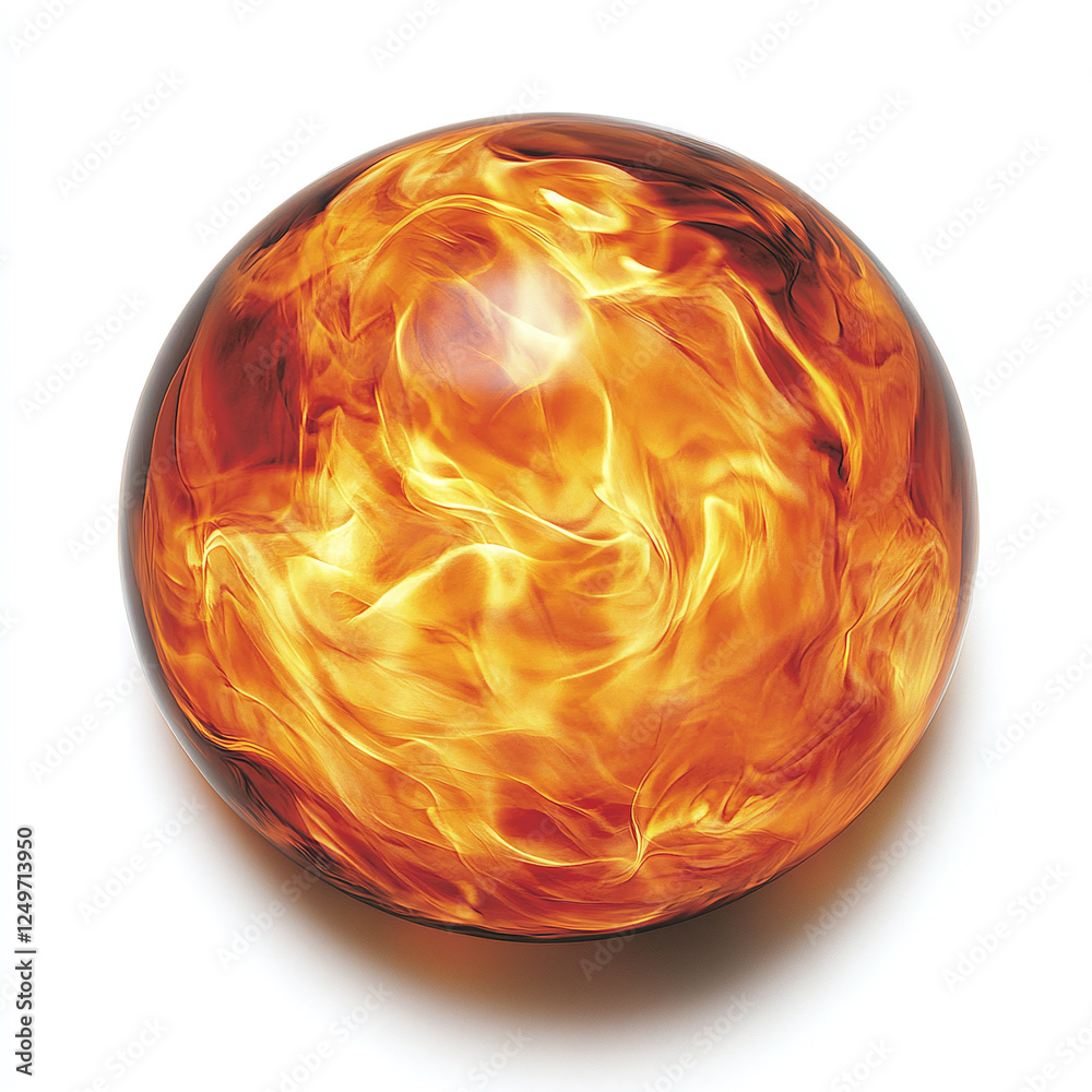 Fireball with intense heat and glowing edges isolated on white background. Fireball with intense heat and glowing edges isolated on white background.