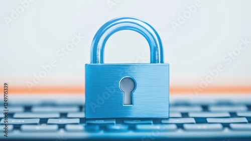 Wallpaper Mural Password management concept. Lock on a keyboard symbolizing digital security and protection. Torontodigital.ca