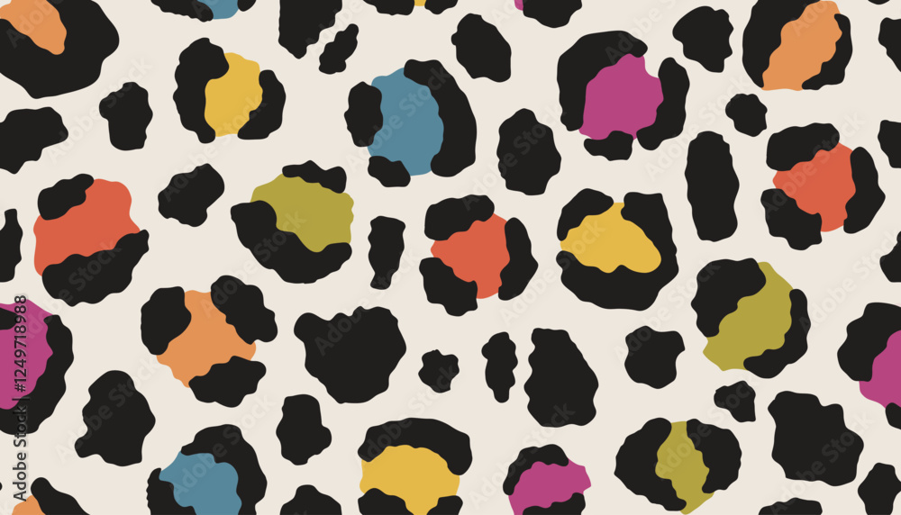 Fototapeta premium Leopard stains background. Seamless pattern with spots of wild big cat.