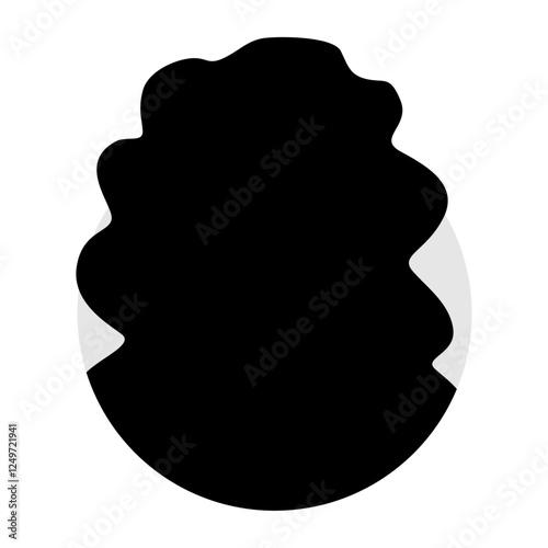 Vector flat illustration in black color. Icons of man and woman. Avatar, user profile, person icon, profile picture. Suitable for social media profiles, icons, screensavers and as a template.