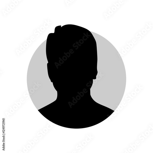 Vector flat illustration. Icons of man and woman. Avatar, user profile, person icon, profile picture. Suitable for social media profiles, icons, screensavers and as a template. Business concept.