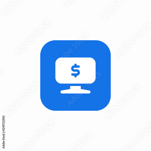 desktop web bank icon sign vector