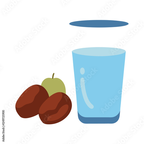 Dates a glass of water vector