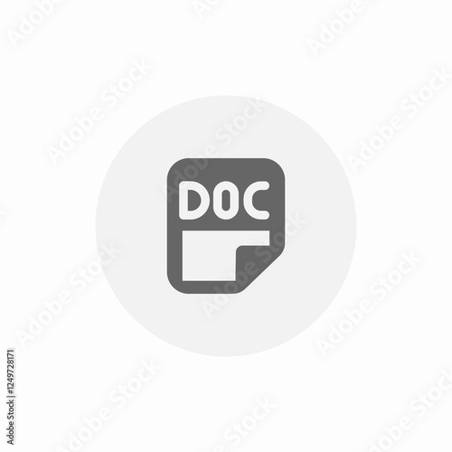 small doc file icon sign vector