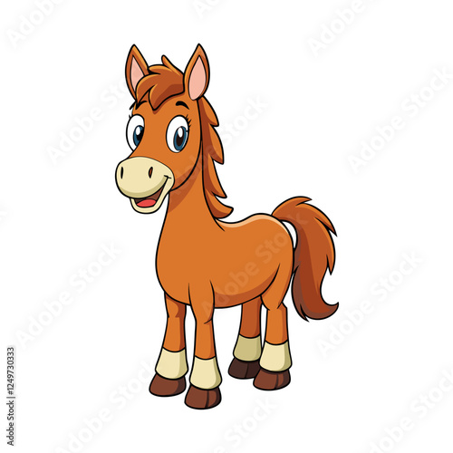 Horse Animal Vector Illustration – Cartoon, Clipart & Line Art Design on White Background, High-quality horse vector illustration, cartoon, clipart & line art design on a white background.