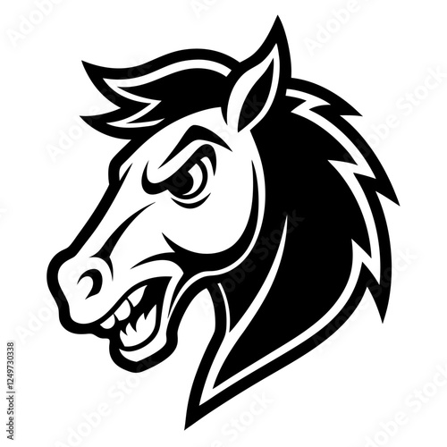 Horse Animal Vector Illustration – Cartoon, Clipart & Line Art Design on White Background, High-quality horse vector illustration, cartoon, clipart & line art design on a white background.