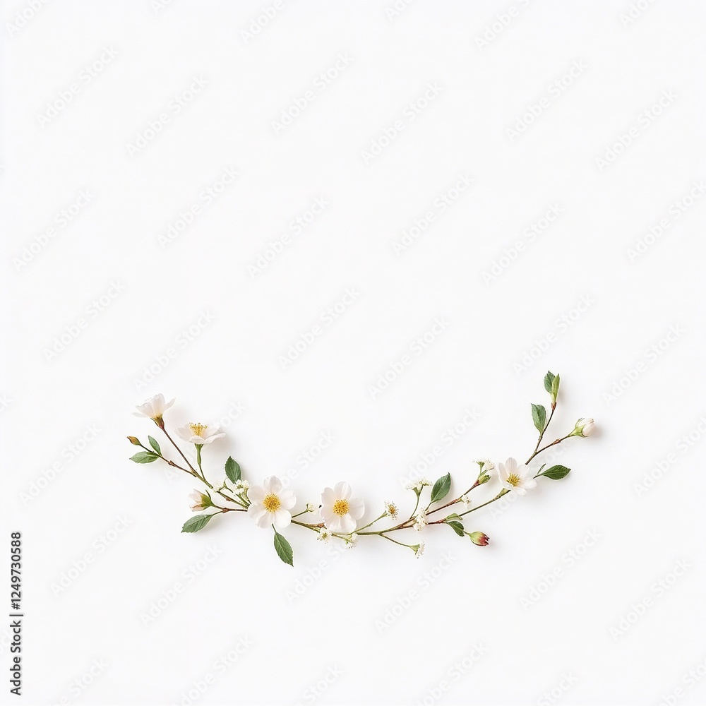 Obraz premium Flower branch wreath frame