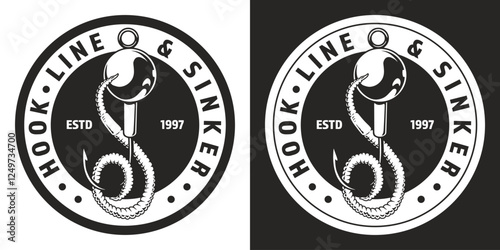 Creative logo design featuring fishing elements