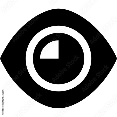 View , eye, Preview button icon on a white isolated vector illustration