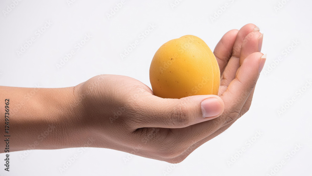 Generated Image Holding peach in the hand Generated Image Holding peach in the hand