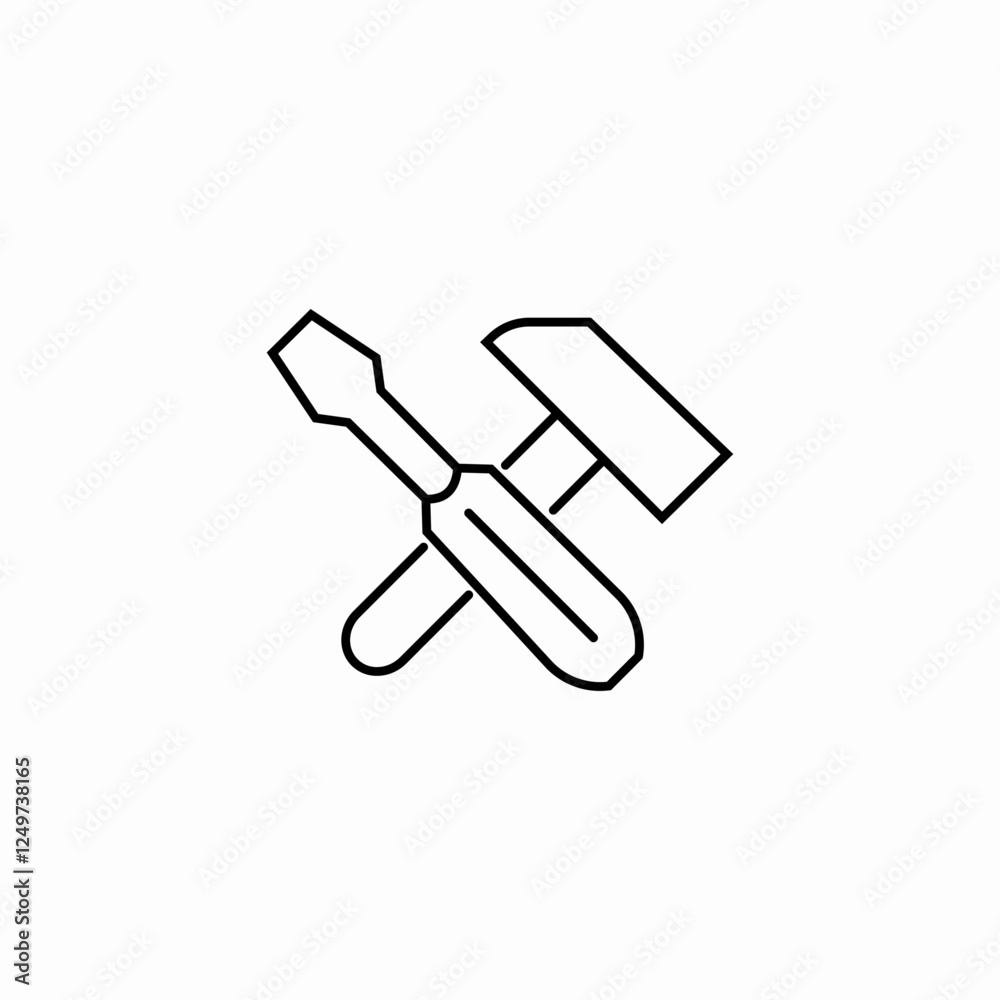screwdriver hammer icon sign vector screwdriver hammer icon sign vector
