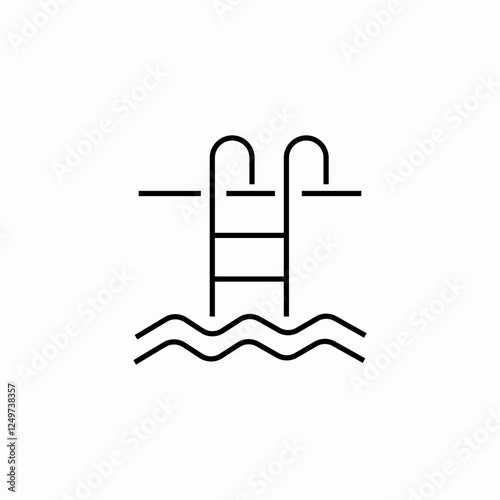 swimming ladder icon sign vector