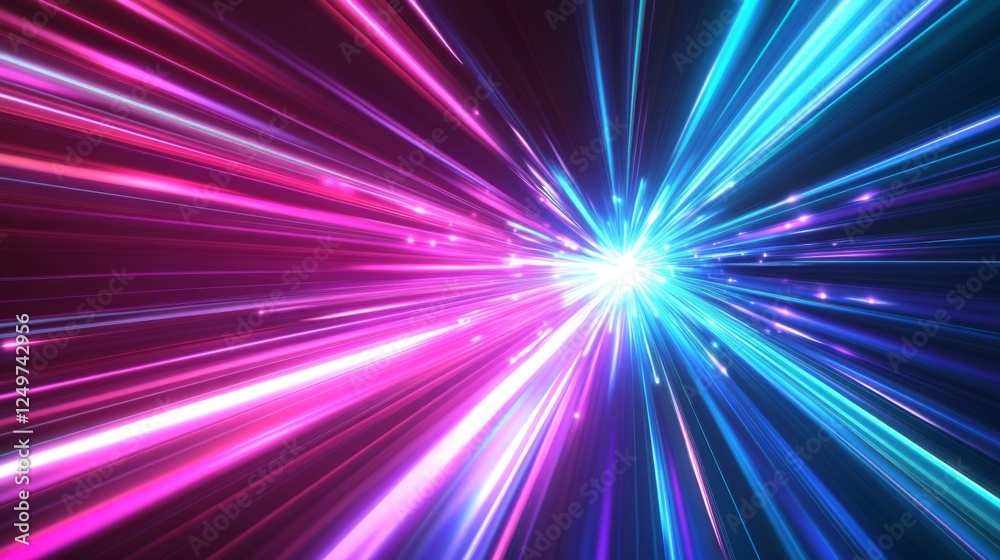 Hypnotic Neon Speed Lines Explosion Graphic Design