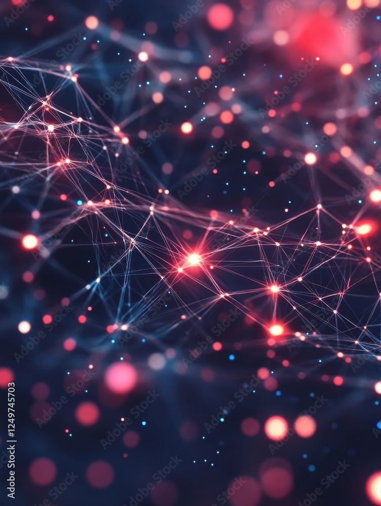 Fototapeta premium Abstract digital network with HR icons. Networking concept. 3D Rendering