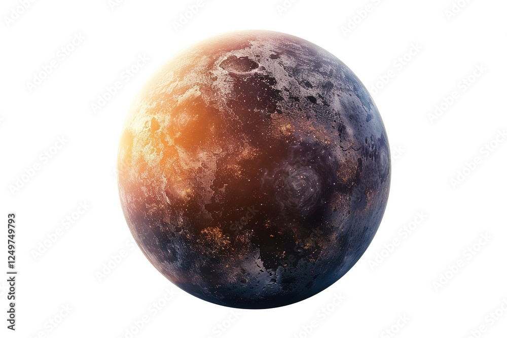 Obraz premium Exoplanet Discovery Illustration with Solid Background