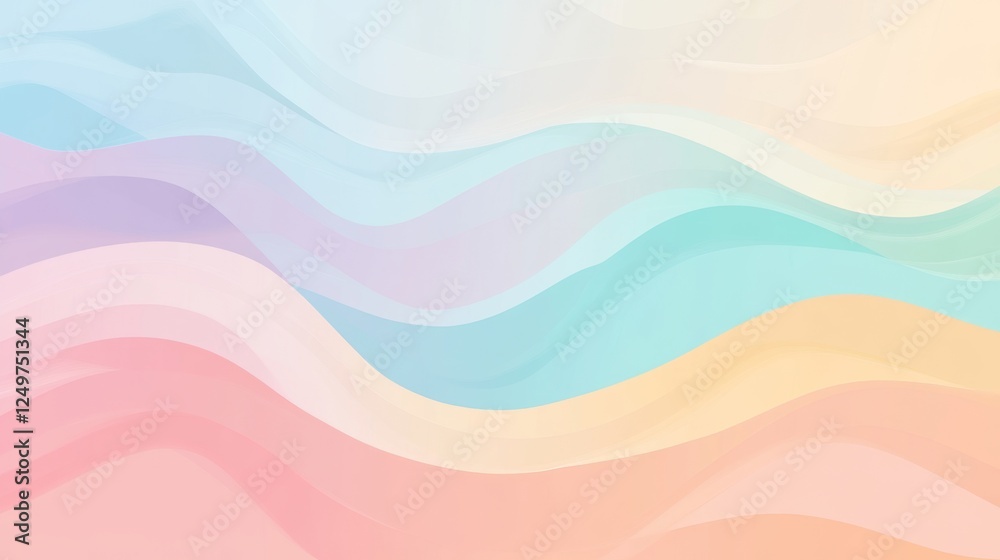 Fototapeta premium Pastel Wave Background Design - Abstract Art