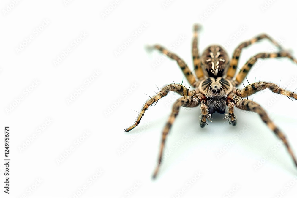 Fishing Spider Waiting Patiently for Prey with Solid Background Fishing Spider Waiting Patiently for Prey with Solid Background