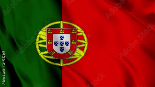 waving national flag of portugal