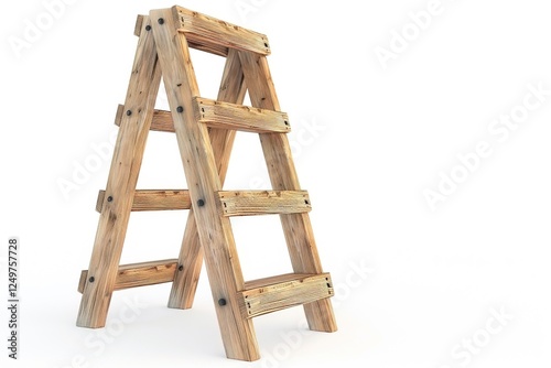 Portable Folding Ladder with Solid Background