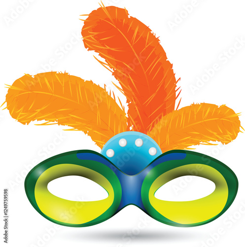 Abstract Green And Pink Carnival Mask Design Vector HD

