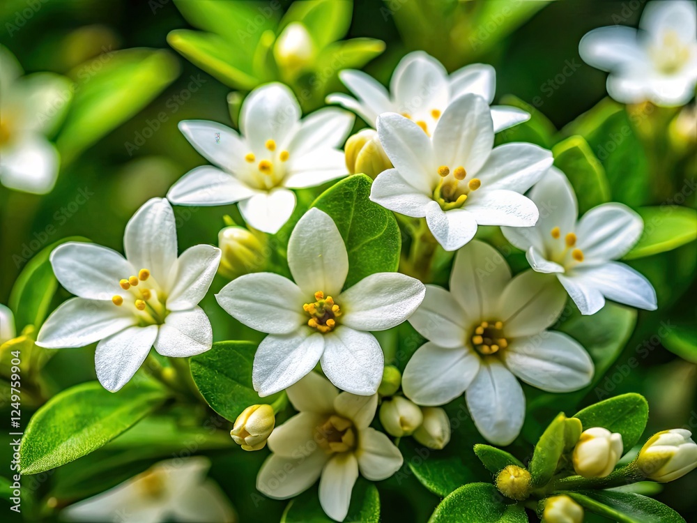 Delicate white flowers adorn gourmet food, a spring-inspired culinary still life. Delicate white flowers adorn gourmet food, a spring-inspired culinary still life.