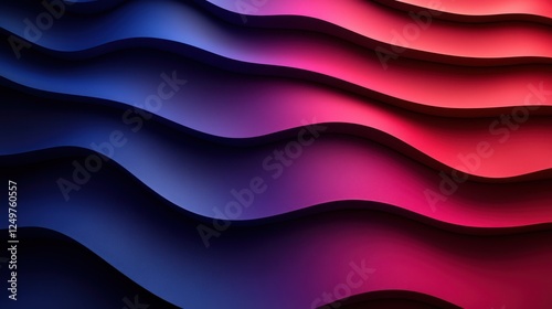 Abstract wavy blue red gradient background texture design