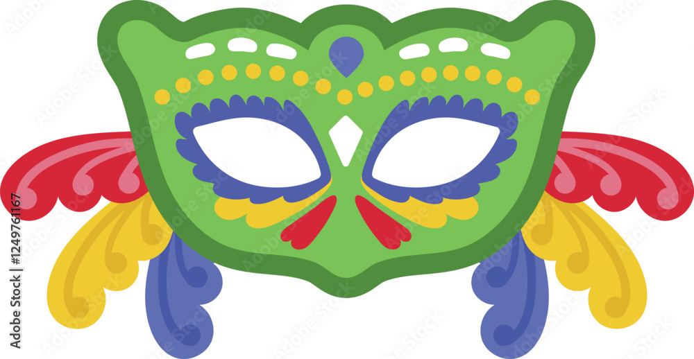 Naklejka premium Green and Blue Venetian Mask with Detailed Ornaments