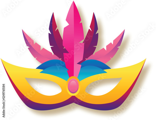 Colorful Masquerade Mask with Feathers
