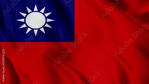 waving national flag of Taiwan