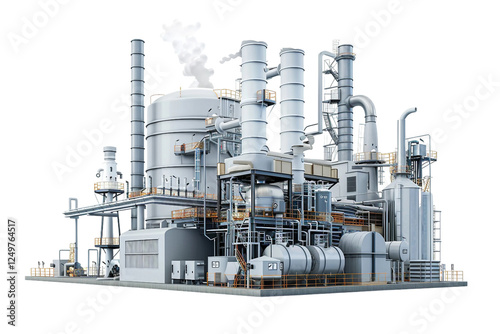 Industrial Manufacturing Plant with Steam Emissions