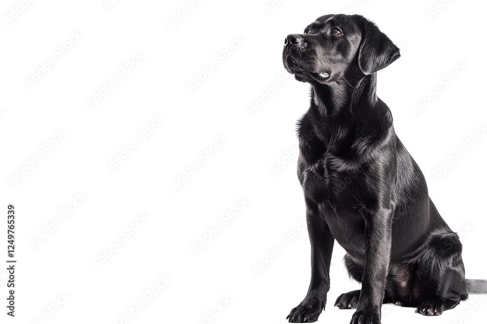 High Definition Portrait of Labrador Retriever on White Background High Definition Portrait of Labrador Retriever on White Background