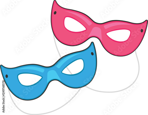 Brazil Carnival Celebration Purple Mask Decoration Vector

