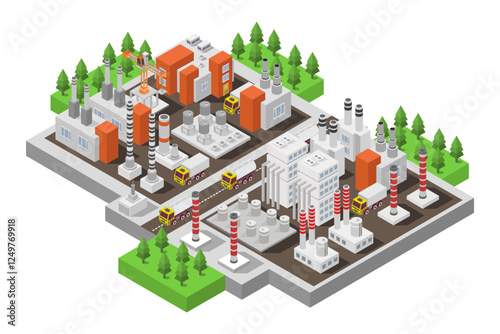 Landfill gas power plant isometric