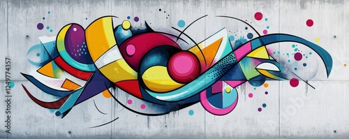 Wallpaper Mural Abstract colorful graffiti art on concrete wall Torontodigital.ca